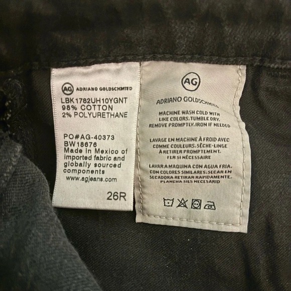 AG Adriano Goldschmied The Isabelle Button Up frayed Hem Denim Jeans Sz 26R crop - Picture 8 of 9